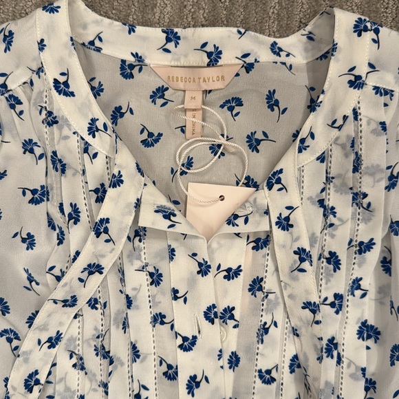 Rebecca Taylor NWOT Puff Sleeve Blouse Silk - Picture 4 of 10